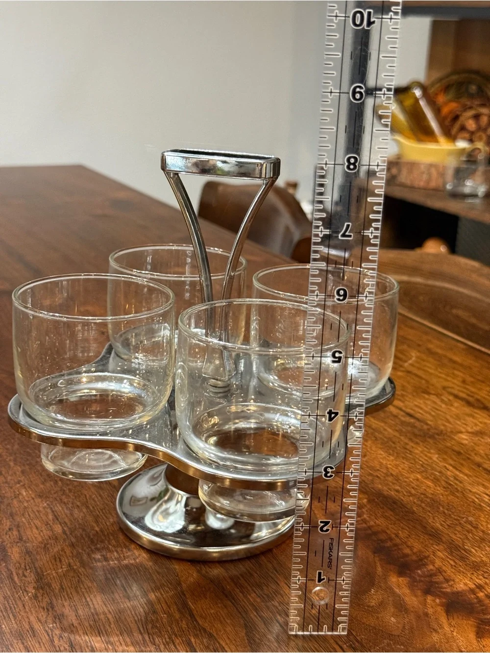 Vintage mid-century modern carousel bar set